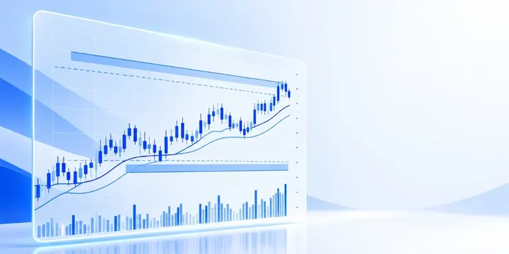 Transparent chart with trend lines support and resistance levels and moving averages